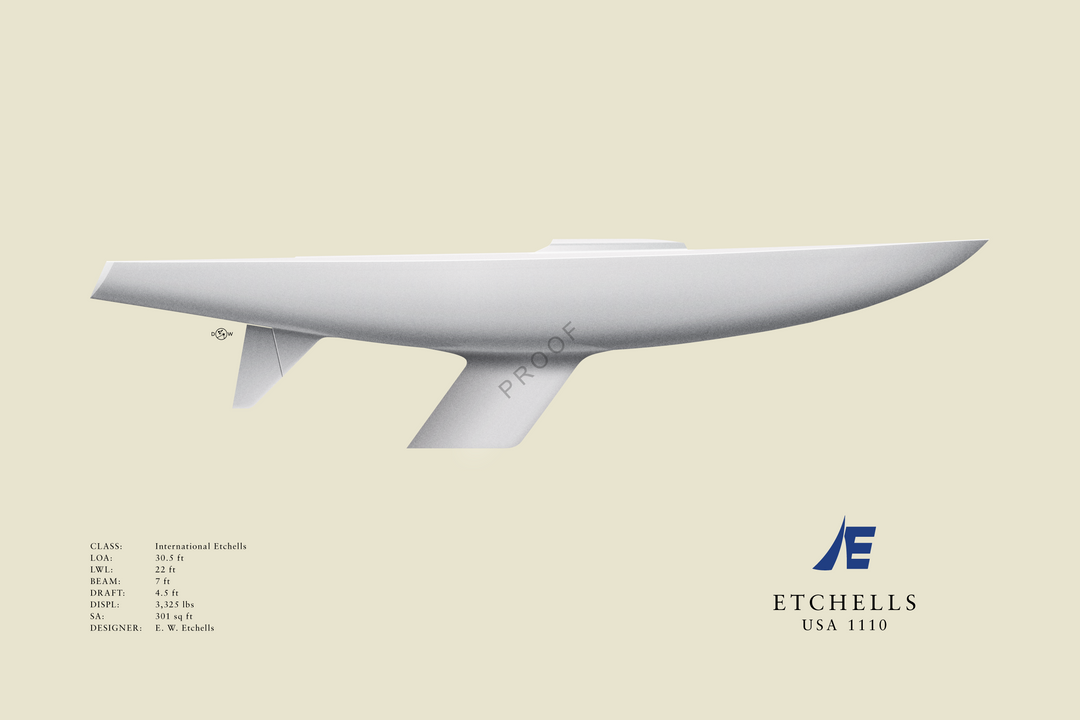USA 1110 - Etchells - Custom Flush Deck Half Hull Print