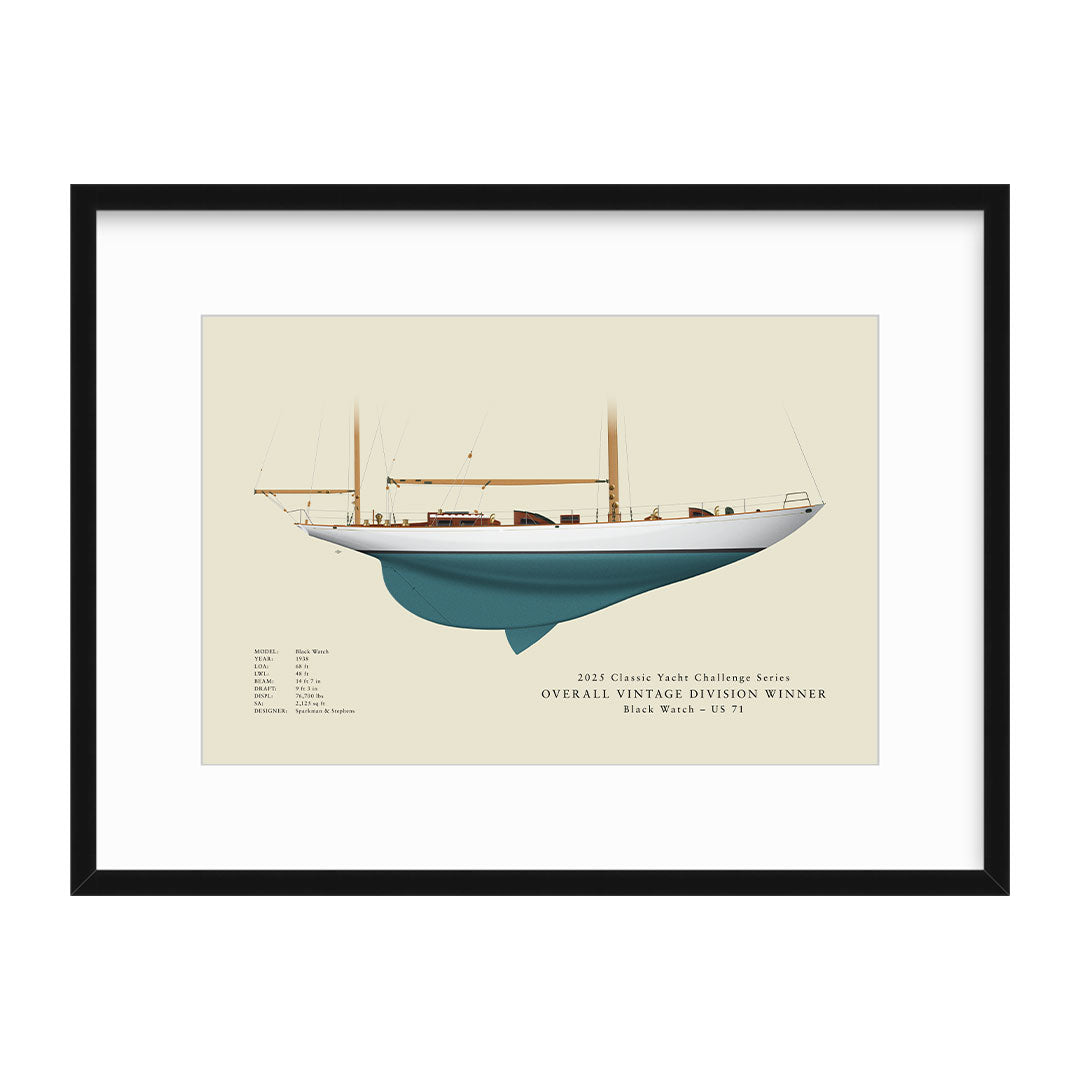 2025 Classic Yacht Challenge Series Custom Half Hull Print