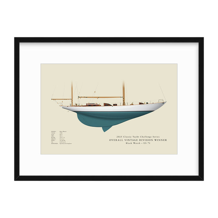 2025 Classic Yacht Challenge Series Custom Half Hull Print