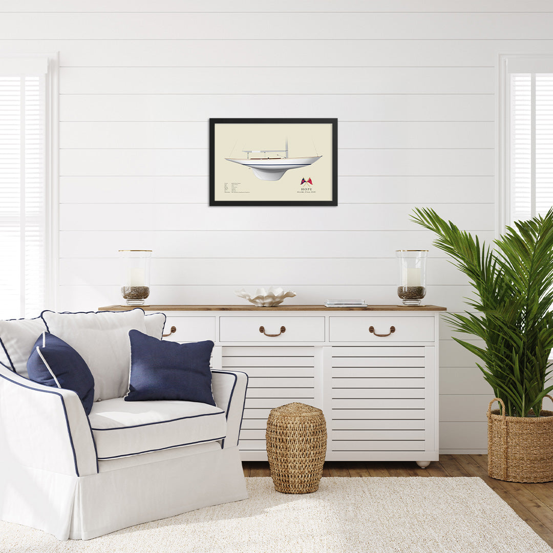 Shields One-Design Custom Half Hull Print