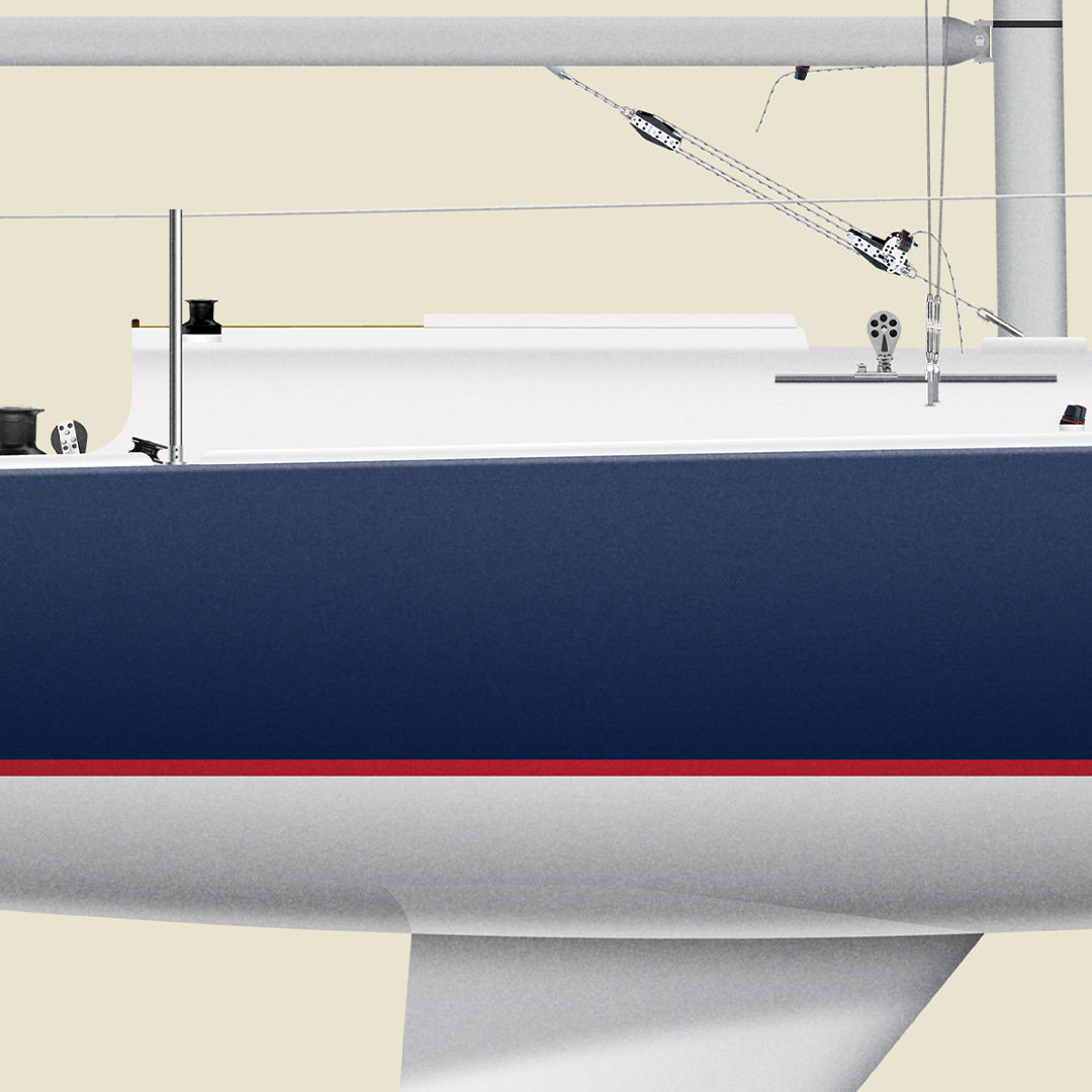 J/24 Custom Half Hull Print