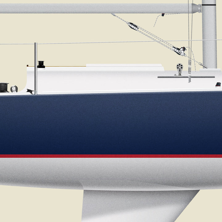 J/24 Custom Half Hull Print