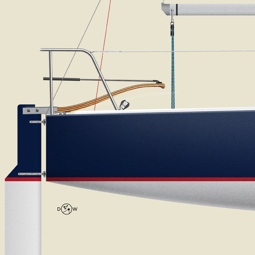J/24 Custom Half Hull Print