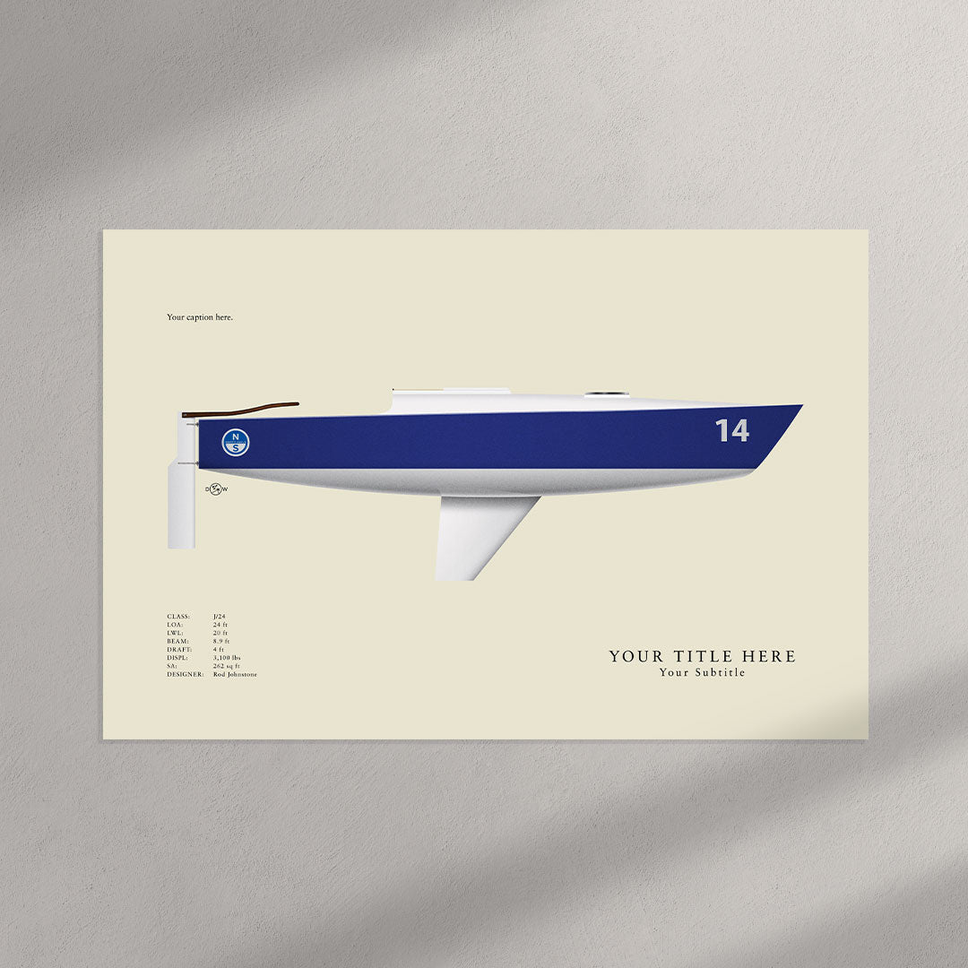 J/24 Custom Half Hull Print