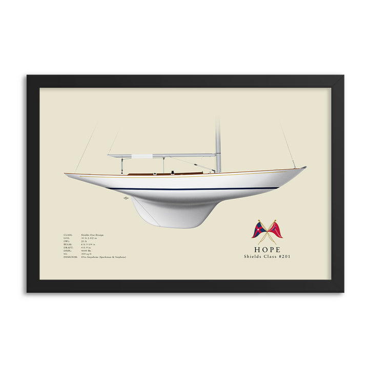 Shields One-Design Custom Half Hull Print