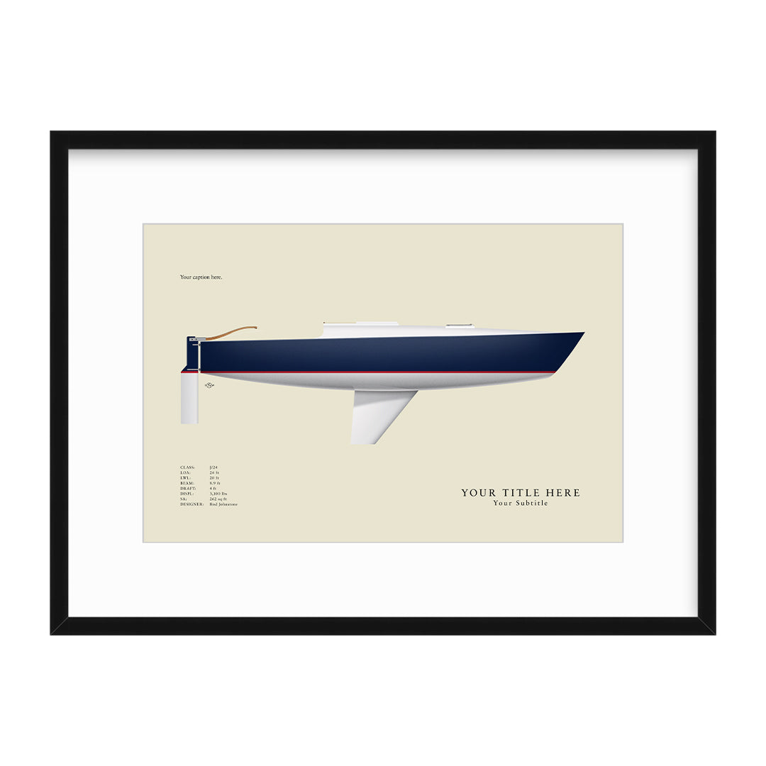 J/24 Custom Half Hull Print
