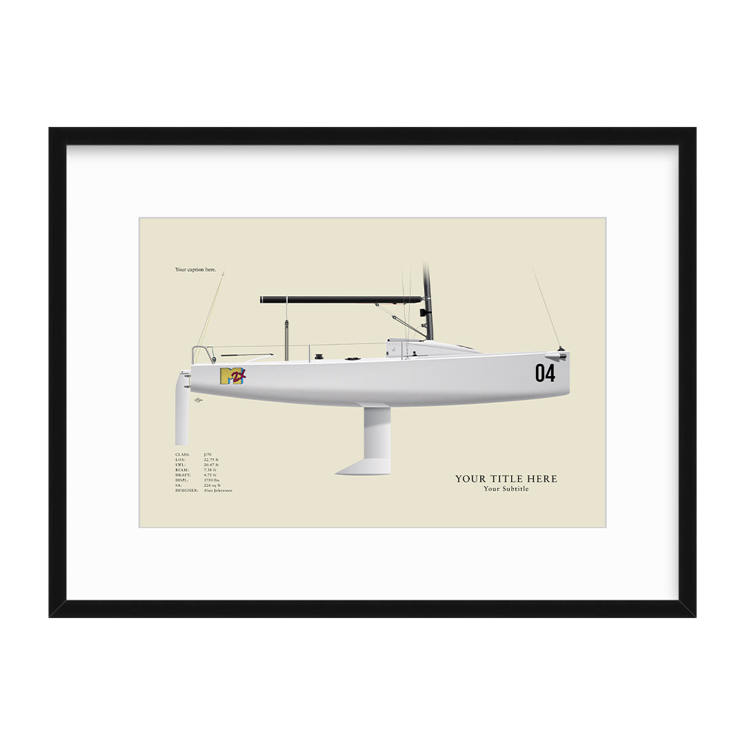 J/70 Custom Half Hull Print