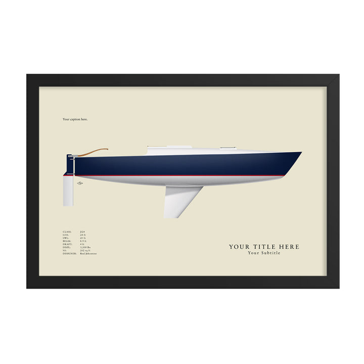 J/24 Custom Half Hull Print