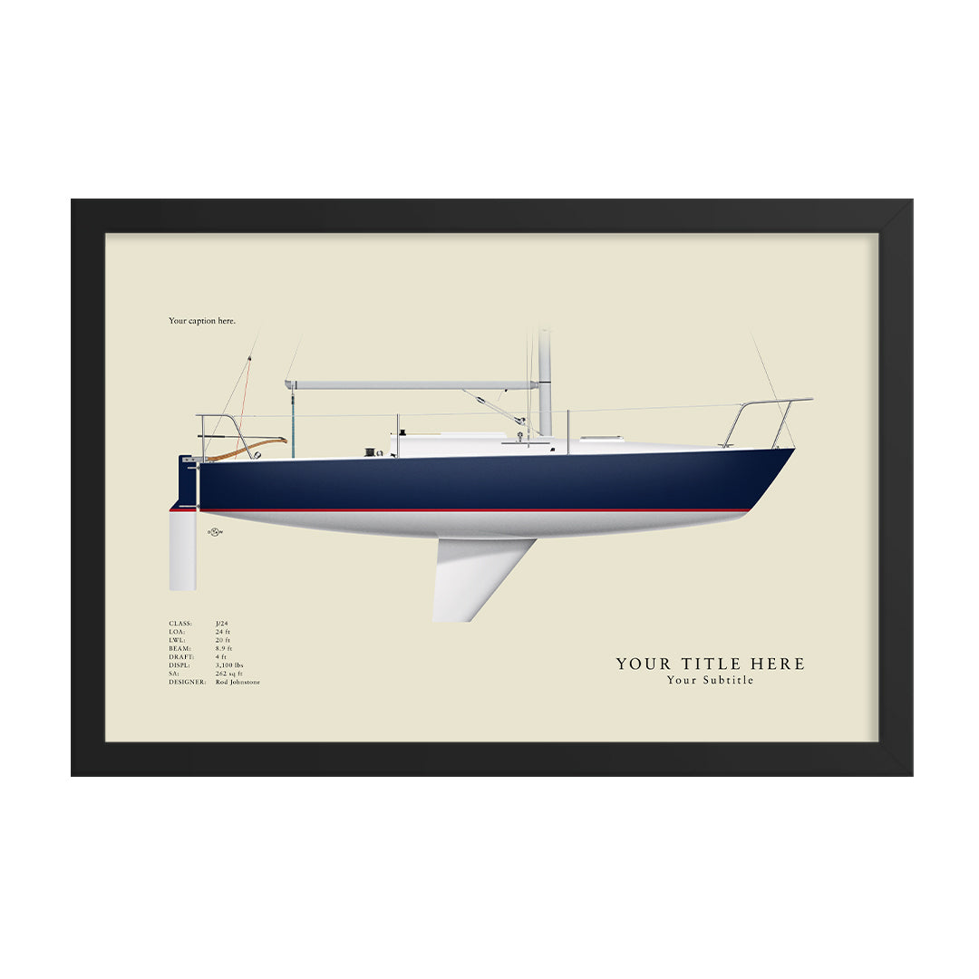 J/24 Custom Half Hull Print
