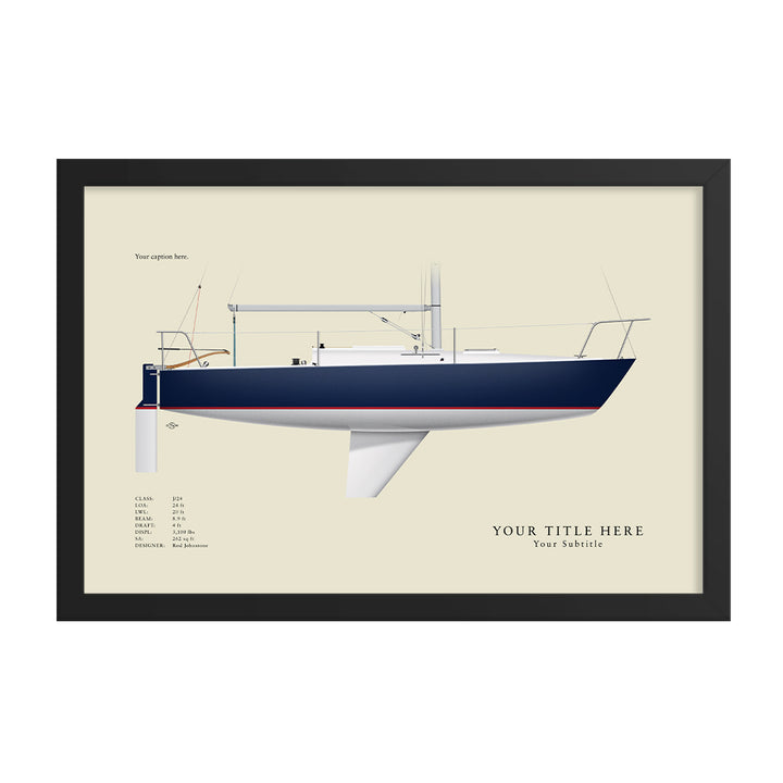 J/24 Custom Half Hull Print