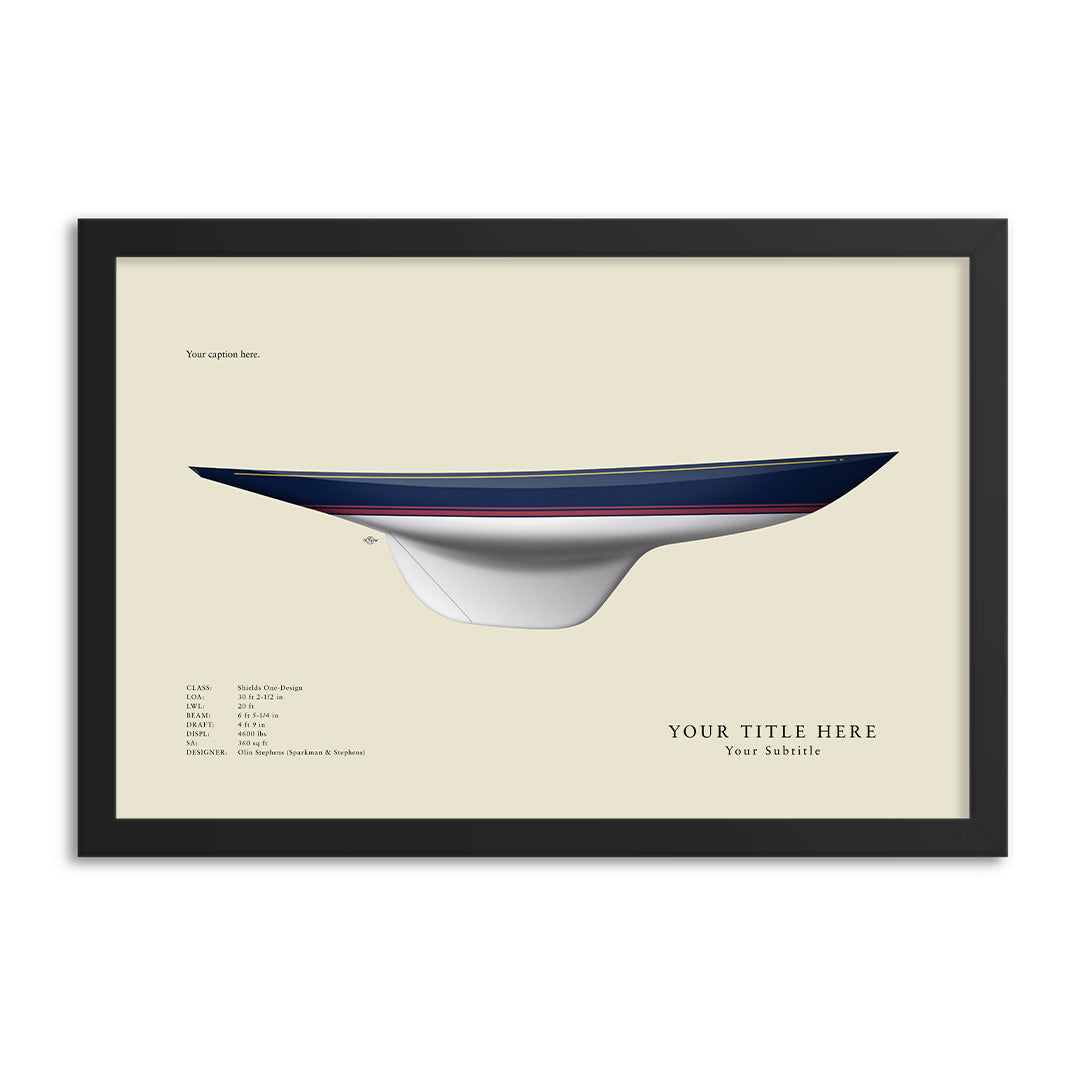 Shields One-Design Custom Half Hull Print