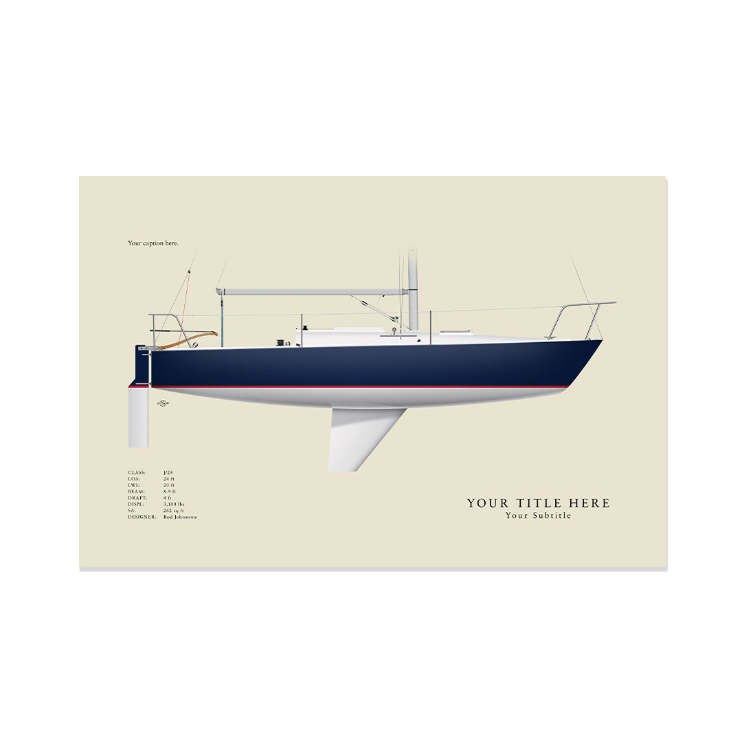 J/24 Custom Half Hull Print