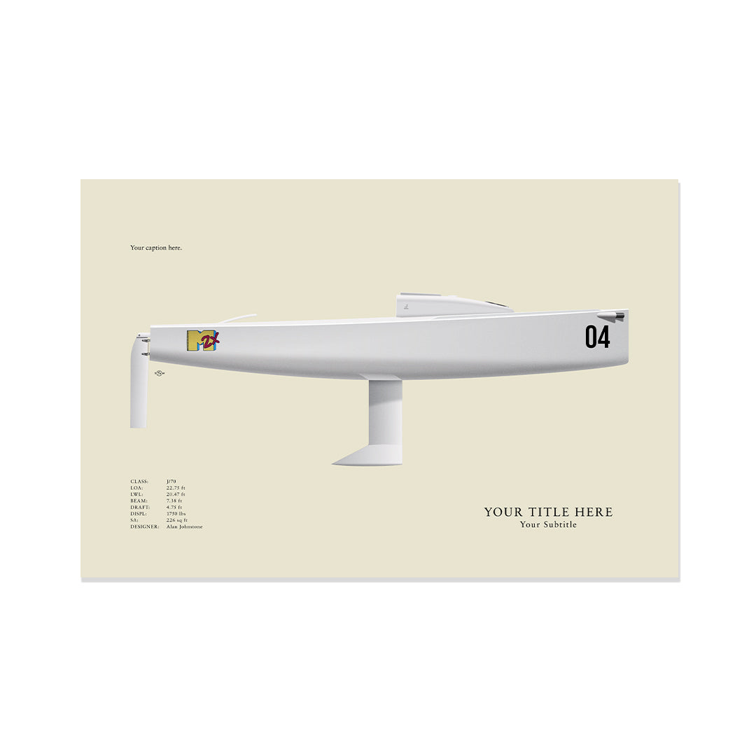 J/70 Custom Half Hull Print