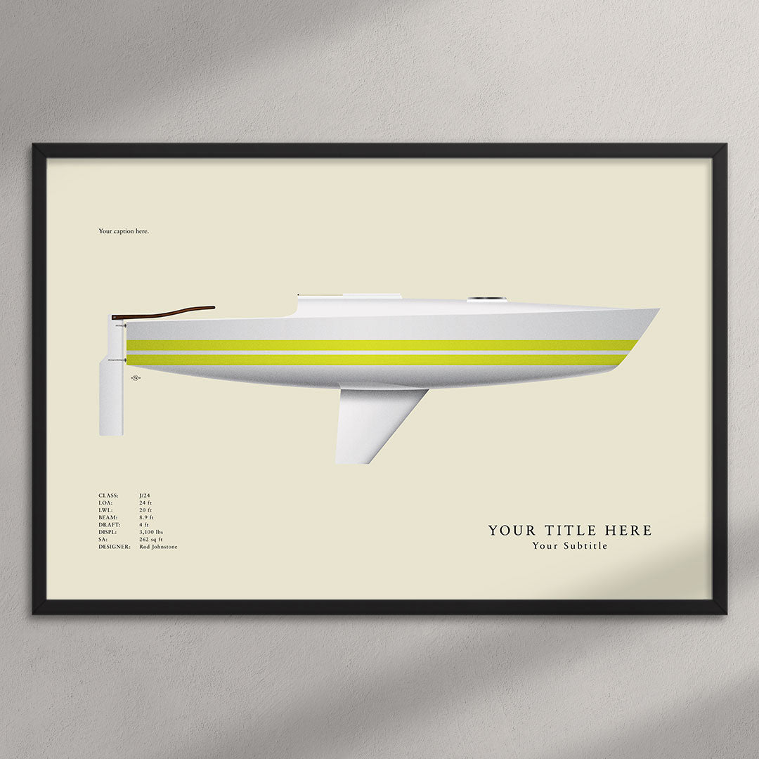 J/24 Custom Half Hull Print