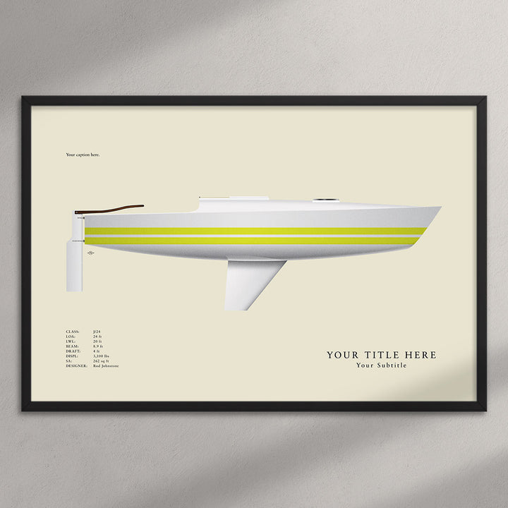 J/24 Custom Half Hull Print