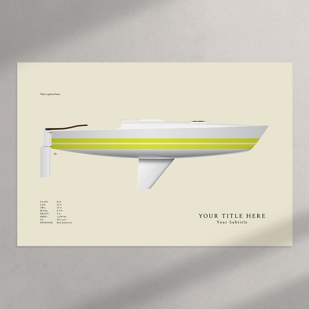 J/24 Custom Half Hull Print