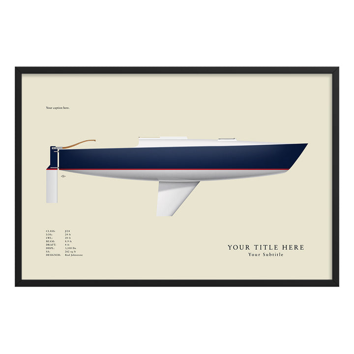 J/24 Custom Half Hull Print