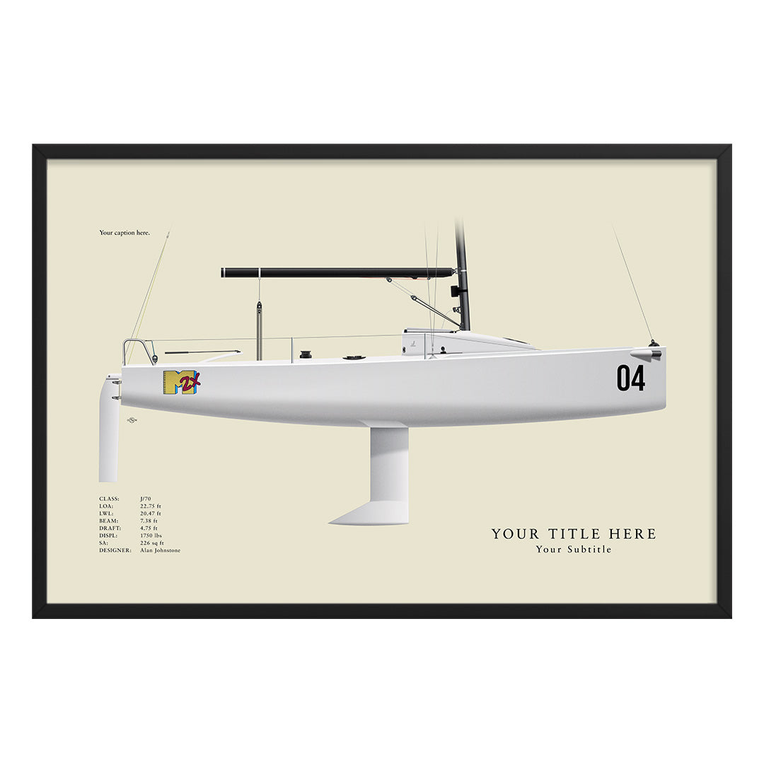 J/70 Custom Half Hull Print