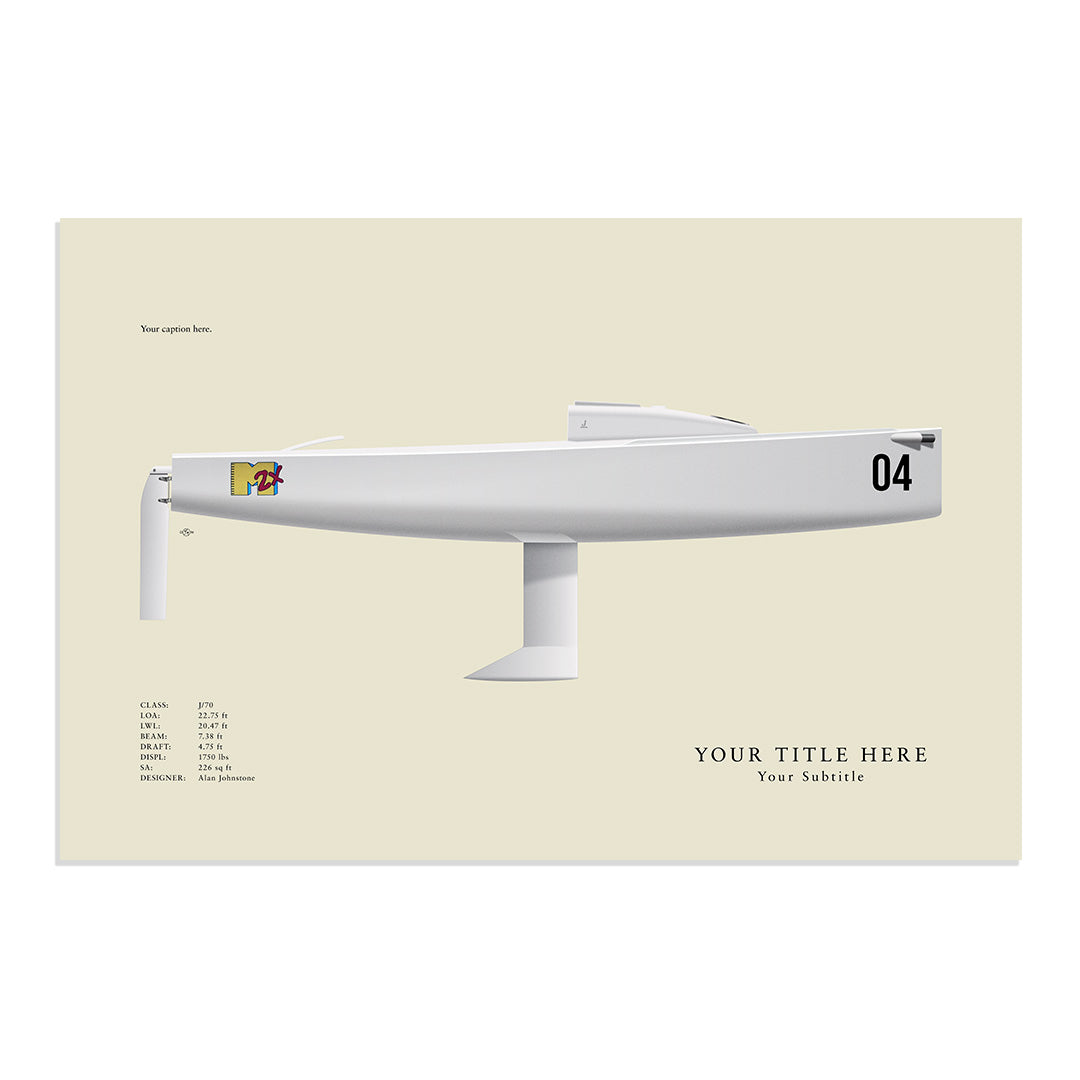 J/70 Custom Half Hull Print