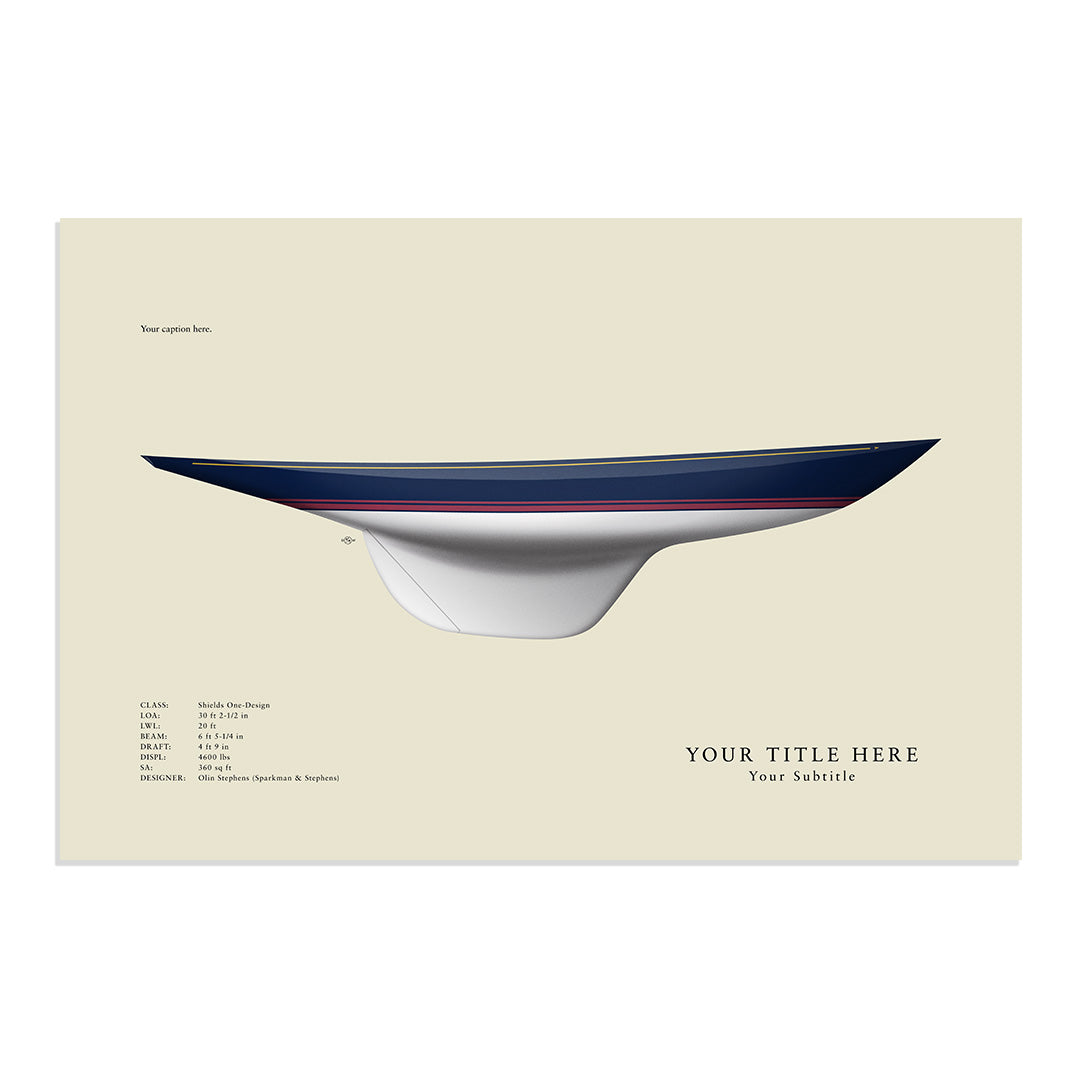 Shields One-Design Custom Half Hull Print