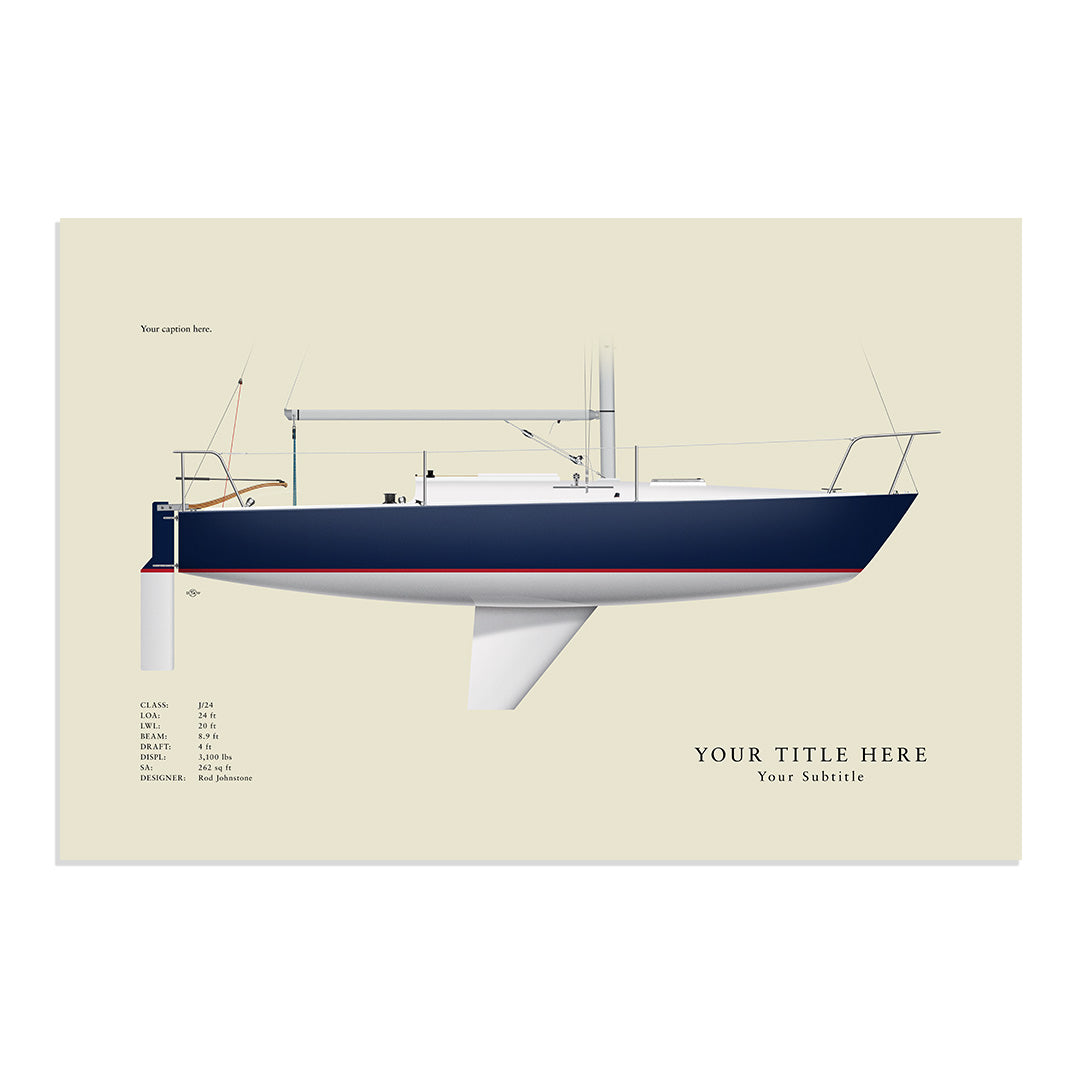 J/24 Custom Half Hull Print