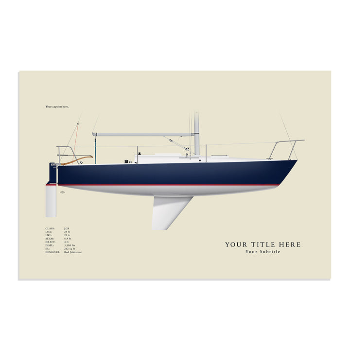 J/24 Custom Half Hull Print
