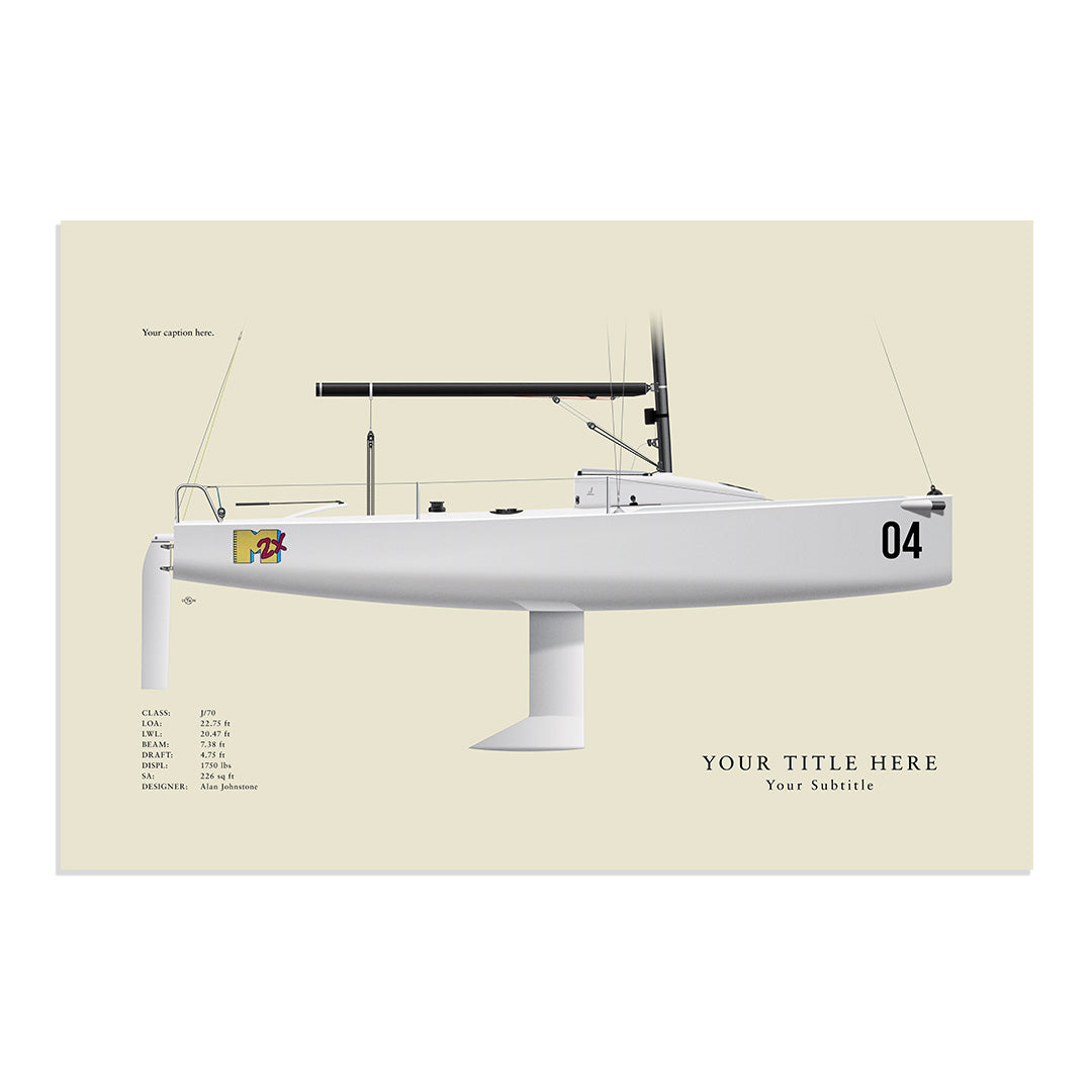 J/70 Custom Half Hull Print