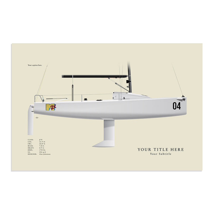 J/70 Custom Half Hull Print