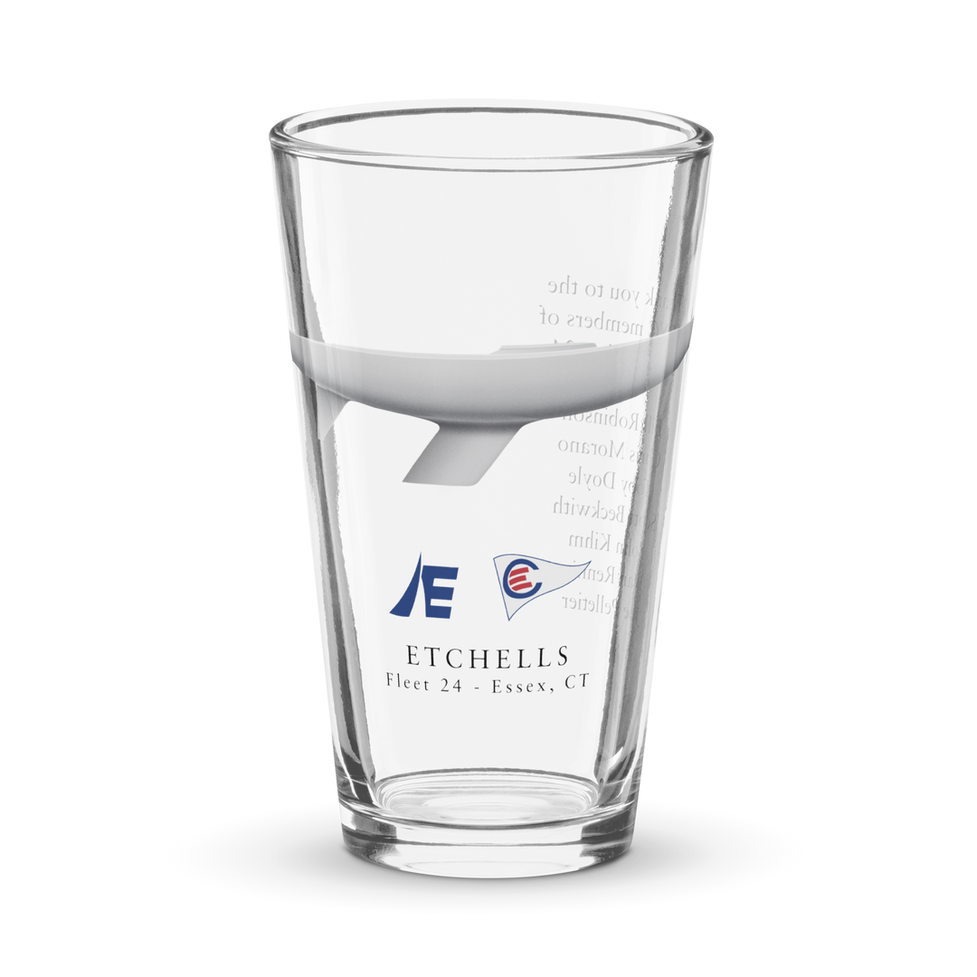 Matching Custom Half Hull Pint Glass