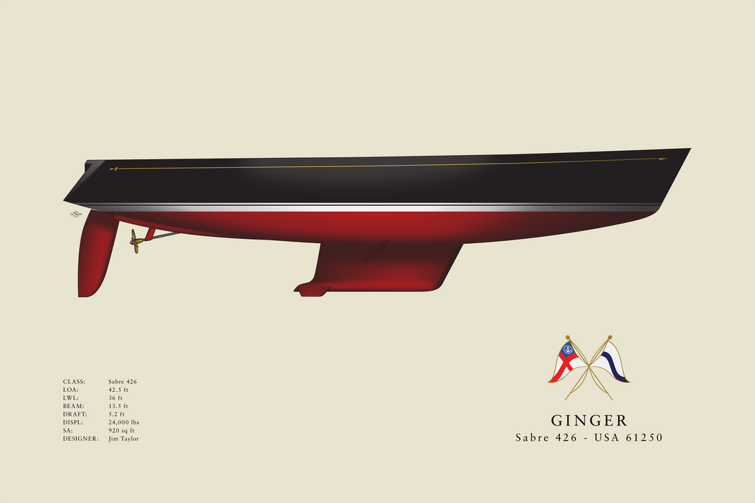 Ginger - Sabre 426 - Flush Deck Half Hull Print