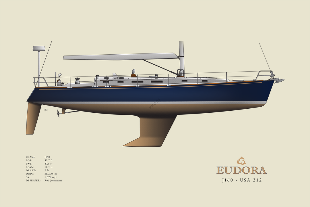 Eudora - J160 - Half Hull Print With Deck Details