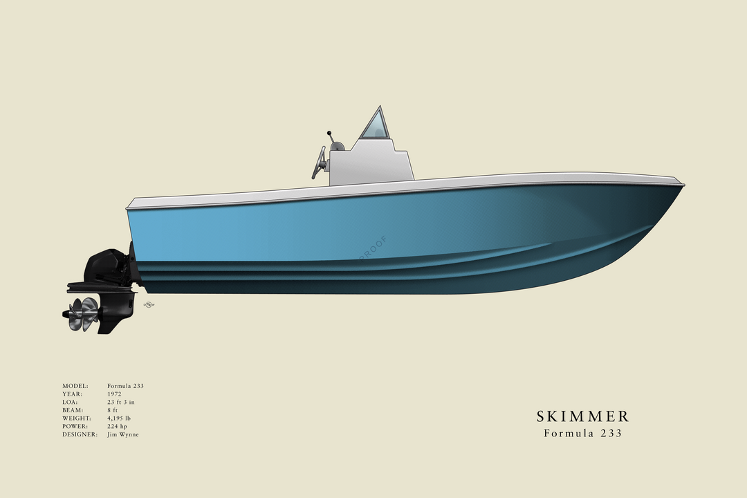 Skimmer - Formula 233 - Half Hull Print With Deck Details