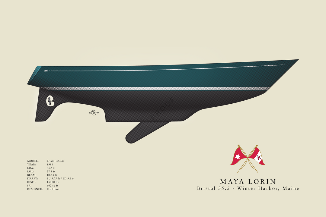 Maya Lorin - Bristol 35.5C - Flush Deck Half Hull Print