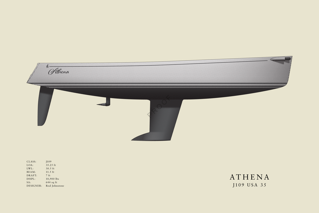 Athena - J109 - Flush Deck Half Hull Print