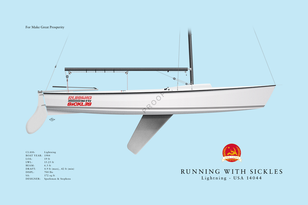 Running With Sickles - Lightning Class - Custom Half Hull Print With Deck Details