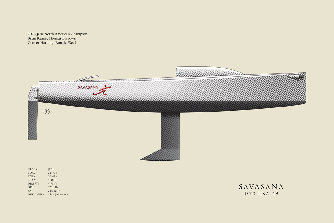 J/70 - Savasana - Flush Deck Half Hull Print