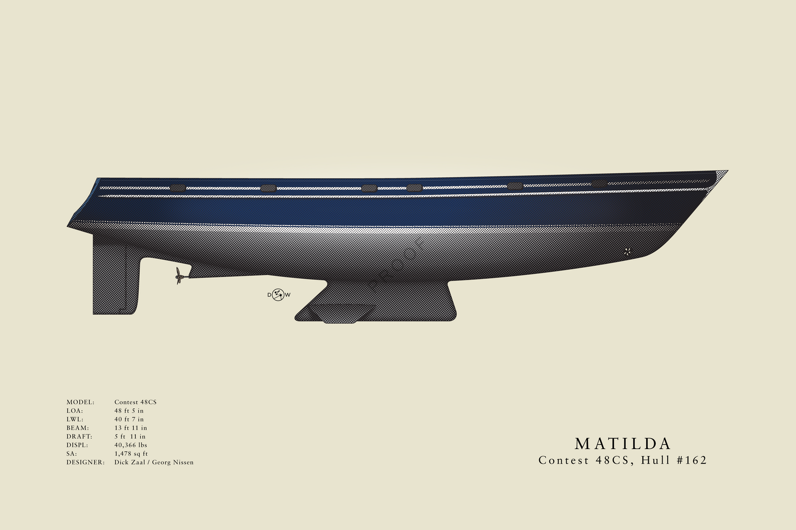 Contest 48CS - Matilda - Standard Half Hull Print