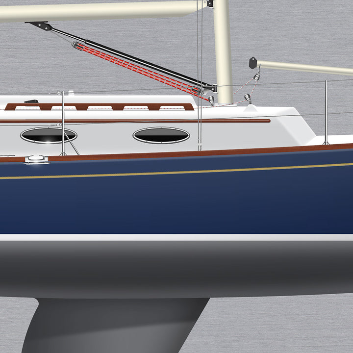 Alerion 28 Custom Half Hull Metal Print