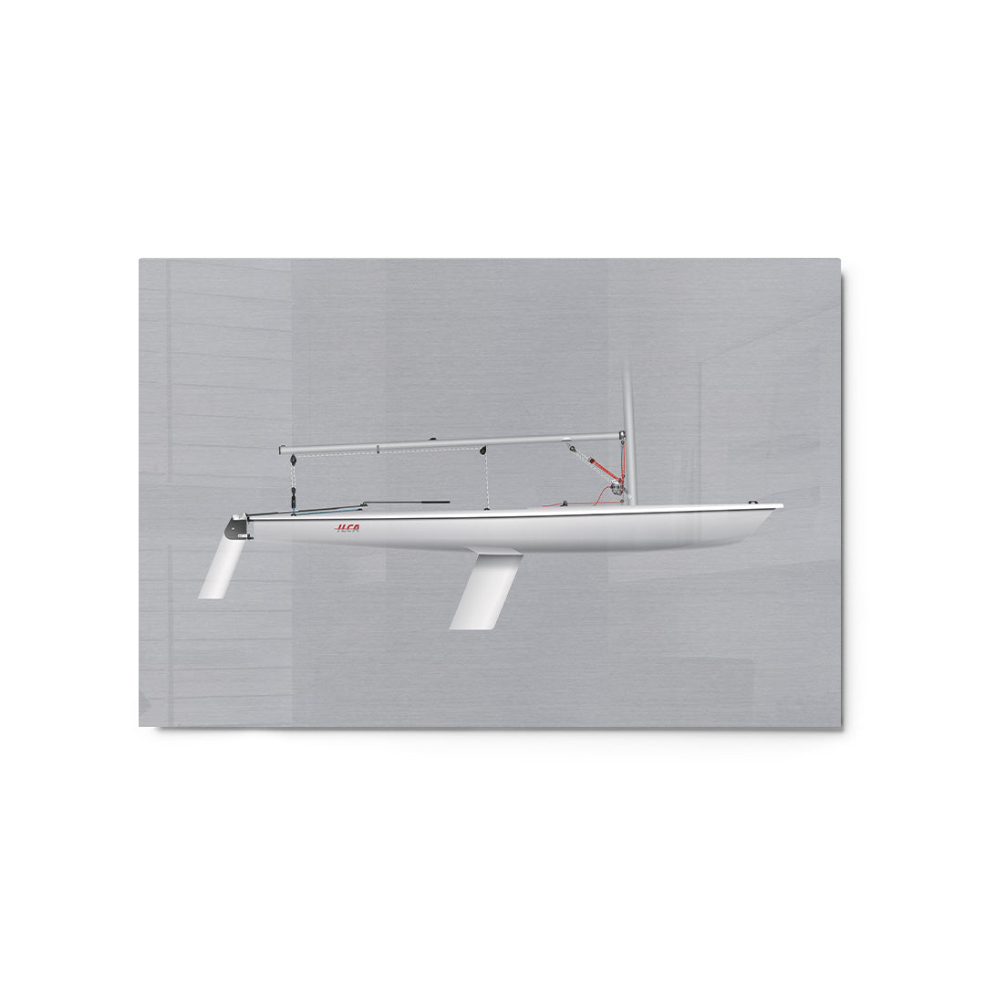 ILCA Dinghy Custom Half Hull Metal Print