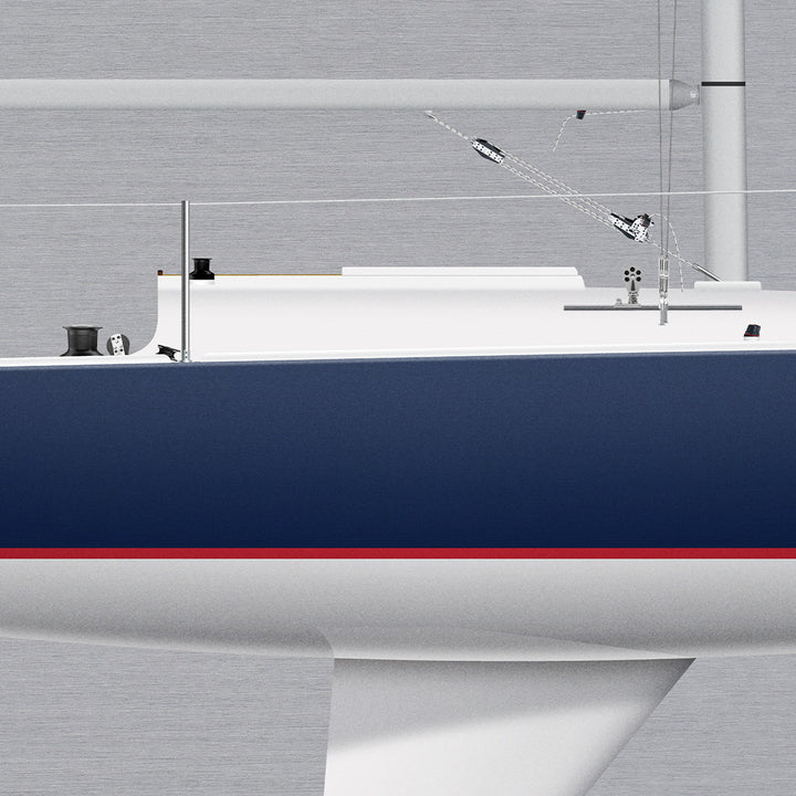 J/24 Custom Half Hull Metal Print