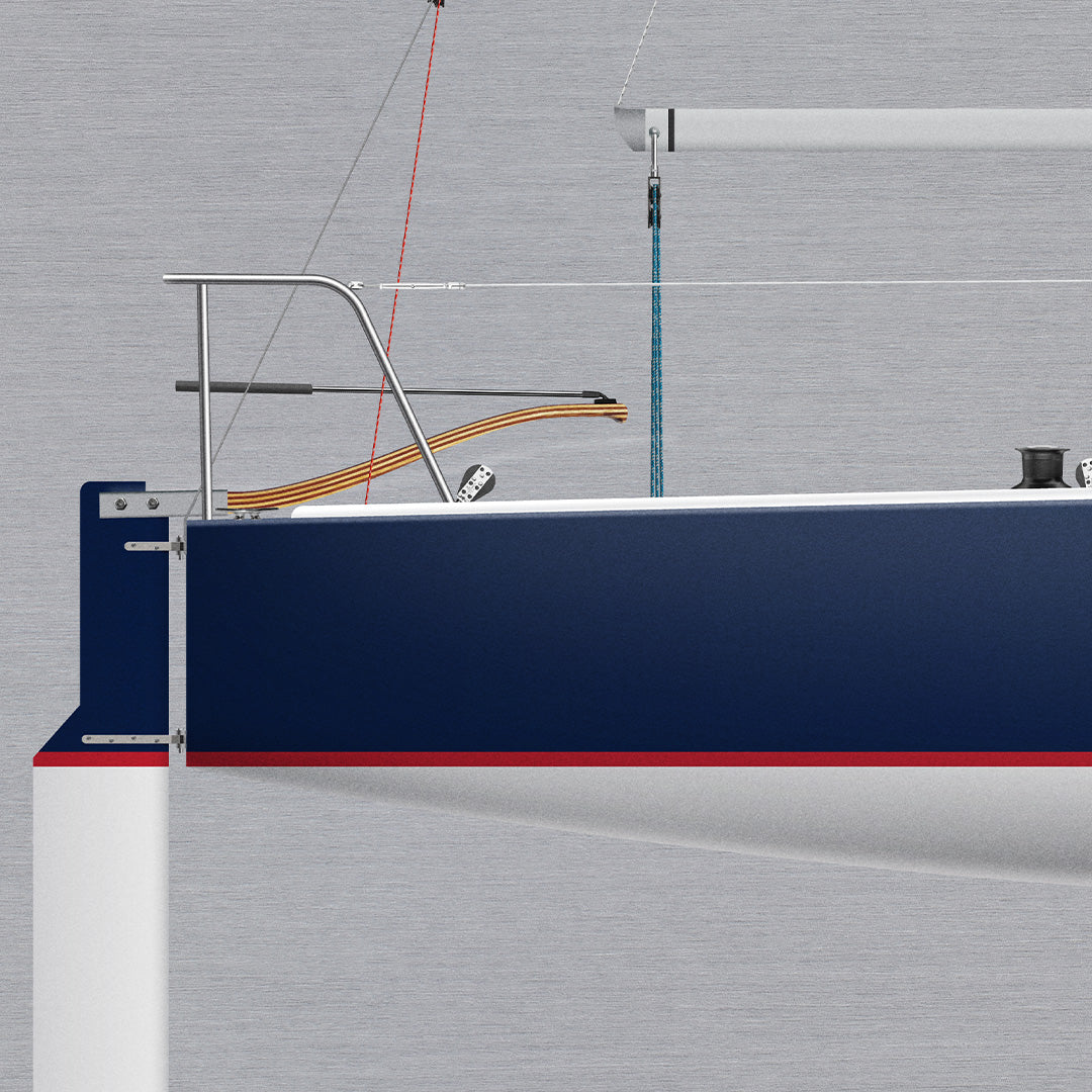 J/24 Custom Half Hull Metal Print