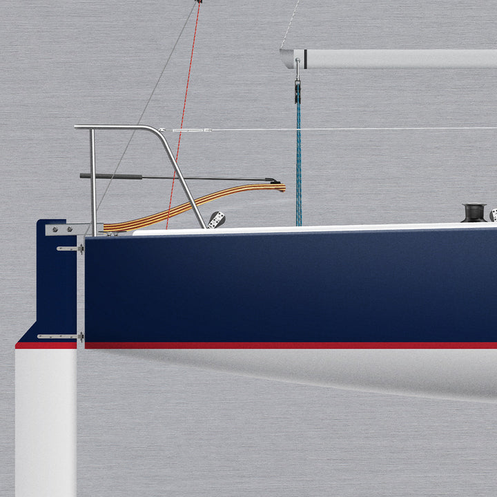 J/24 Custom Half Hull Metal Print