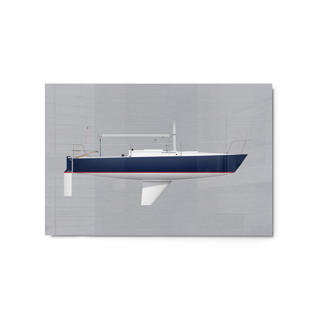 J/24 Custom Half Hull Metal Print