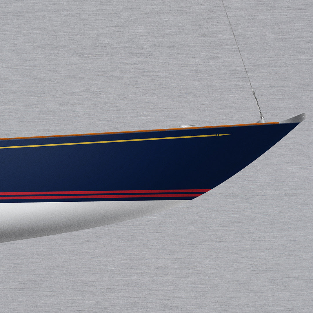 Shields One-Design Custom Half Hull Metal Print