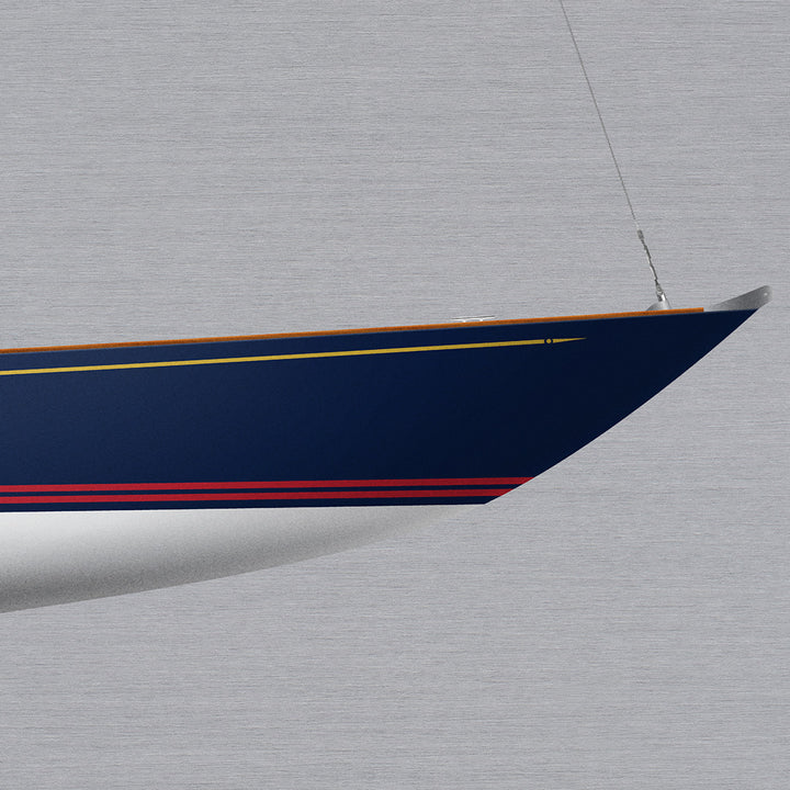 Shields One-Design Custom Half Hull Metal Print