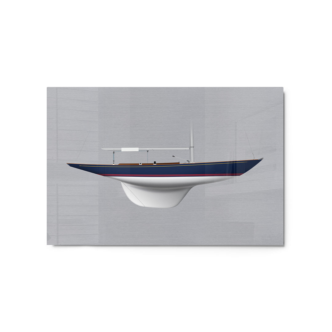 Shields One-Design Custom Half Hull Metal Print