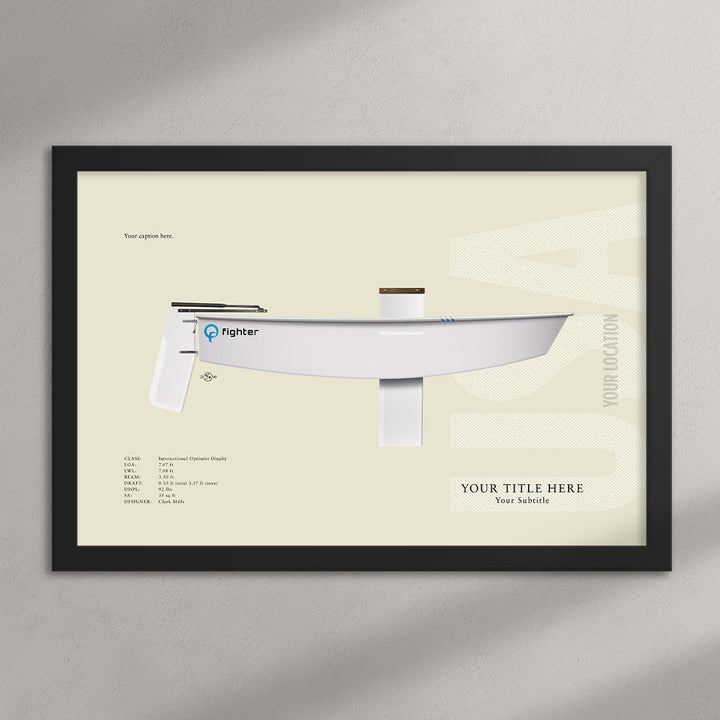 Optimist Dinghy Custom Half Hull Print