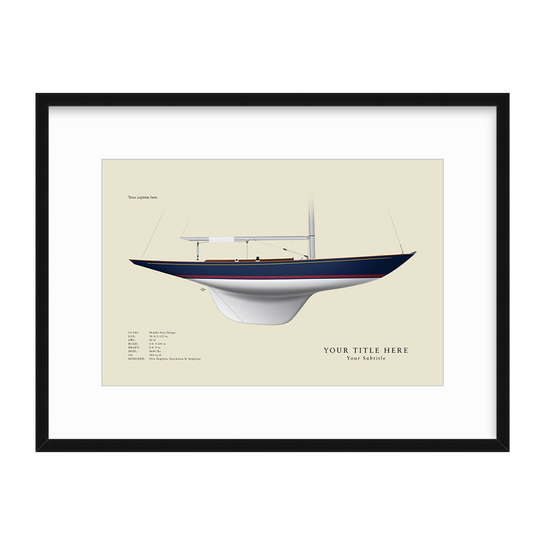 Shields One-Design Custom Half Hull Print