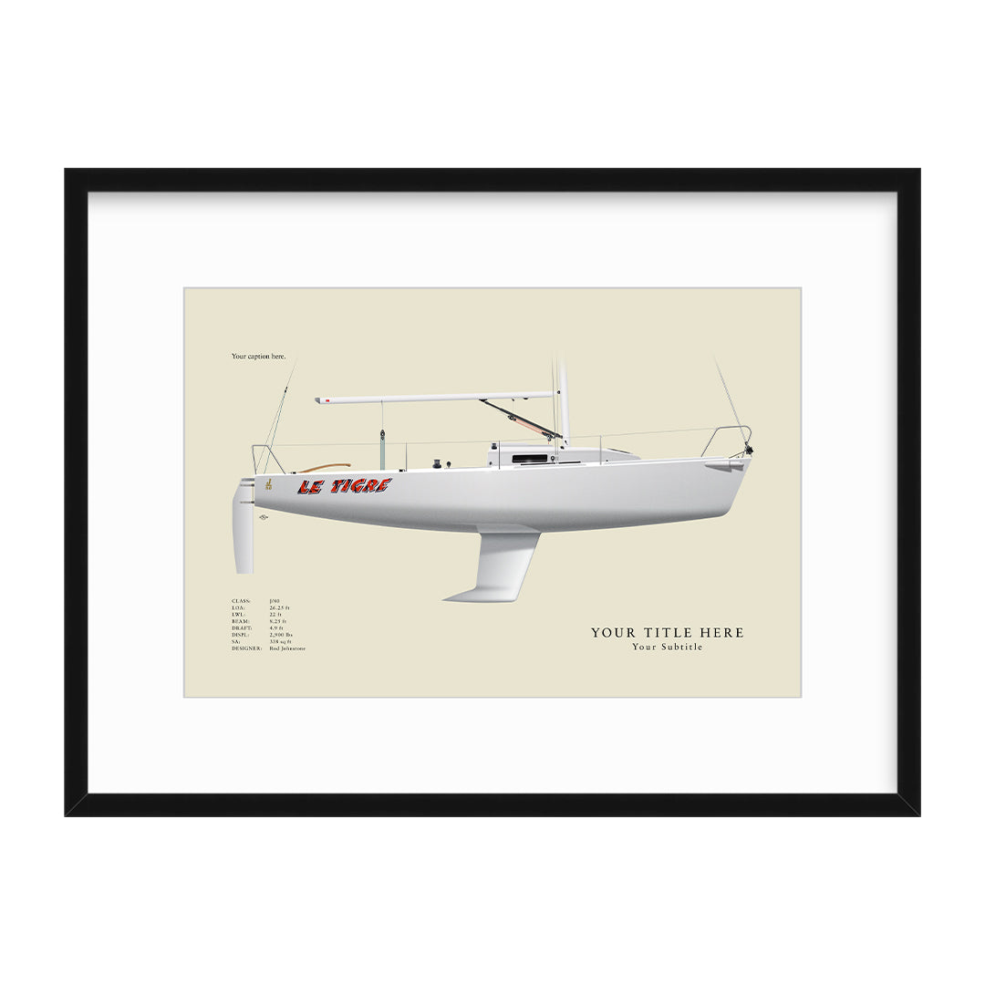J/80 Custom Half Hull Print