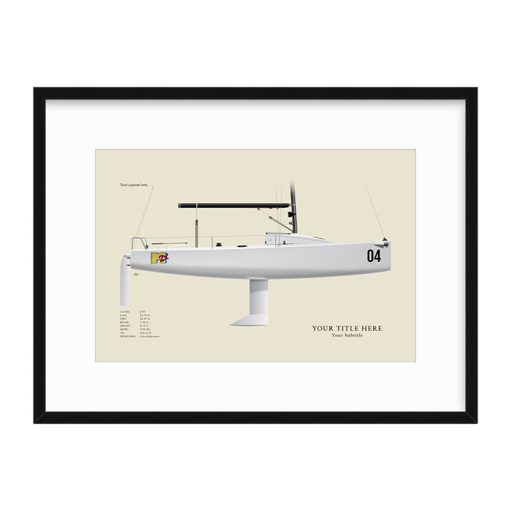 J/70 Custom Half Hull Print